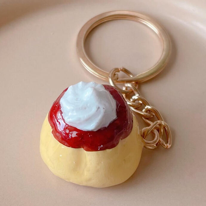 DIY SNACKS - Flower Pudding Keychain [Resin Clay]